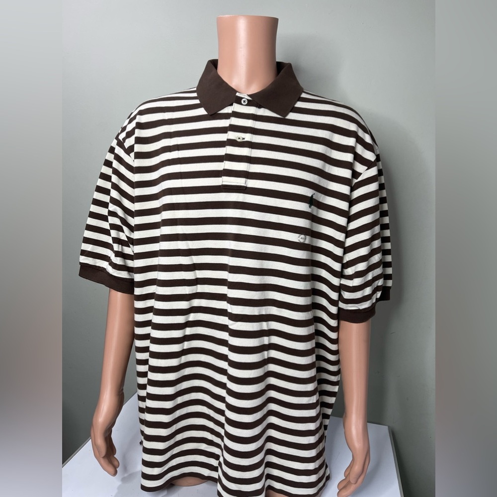 Ralph Lauren Brown & White Polo Shirt for Men (Big & Tall)